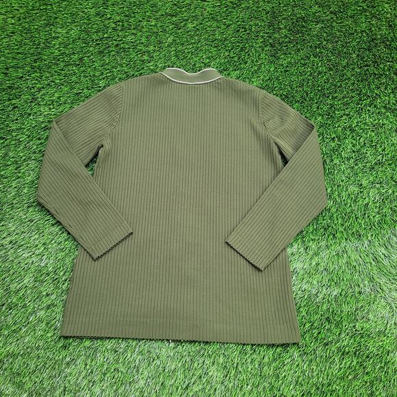 Vintage 80s MOD Cardigan Women Small 17x24 Army-Green Winter - Picture 2 of 10